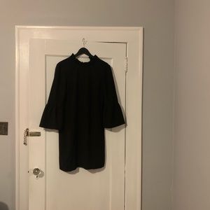 J.Crew Ruffle Neck Shift Dress in Black